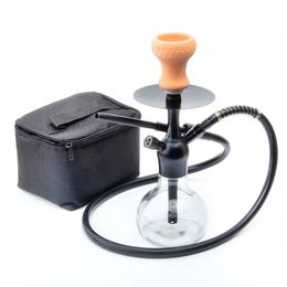 DEJAYA Glass Hookah Set Chicha Shisha Pipe Narguile Completo with Black Bag Hose Bowl Tongs Charcoal Tray Cachimba Pipa Nargile 240104