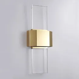 Wall Lamp Modern Simple Minimalist Luxury Large Rectangle Crystal Living Room Bedroom Aisle Bedside Led Indoor Lighting