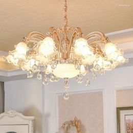 Pendant Lamps French Style Chandelier Living Room Bedroom European Atmospheric Cosy And Romantic Dining Crystal Lighting