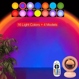 1pc RGB 16colors USB LED Remote Control Sunset Light Atmosphere Light Remote Control Sunset Spotlight For Home Decor Living Room, Halloween,Christmas, Wedding Decor.