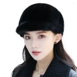 Ball Caps Fur Hat Women Warm Snow Ski Cap Female Mink Bomber Lady Windproof Winter Hats For Russian Ushanka