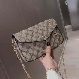 75% Off new women's bag sling Shoulder Messenger Bag small versatile three piece chain square Handbags2329