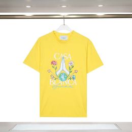 Дизайнерская футболка Casa Blanca Whotshirt Женщины футболки для топ -рубашки Casablanc Summer Pattern Классическая дыхательная рубашка для мужской дизайнерской шпоры 888