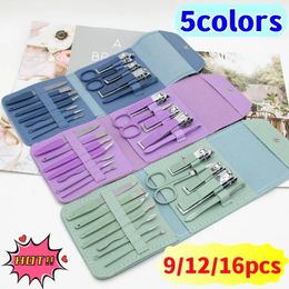 Nail Art Kits 9/12/16pcs Clippers Set Clipper Beauty Tongs Pedicure Knife Ear Scoop Dead Skin Accessories Manicure Tools