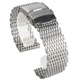 Black Silver Gold 18mm 20mm 22mm 24mm Watch Band Mesh Stainless Steel Strap Wristband Bangle Replacement Wristband Spring Bars3042