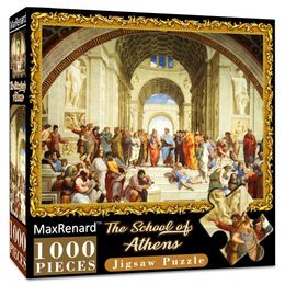 MaxRenard Jigsaw Puzzle 1000 Pieces The School of Athens Raphael Environmentally Friendly Paper Christmas Gift Toy 240104