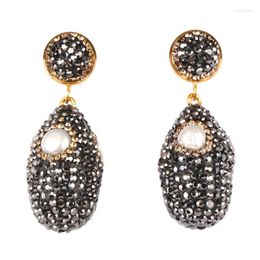 Dangle Earrings Metal Alloy Rhinestone Pearl Trendy Water Drop For Women Statement Anniversary Engagement Jewelry