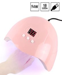 ND004 54W UV Lamp LED Lamp Nail Dryer With 18 LEDs Dryer Lamp For nail art Curing Gel Polish Auto Sensing Nail Manicure Tools2570516