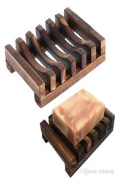 Natural Wooden Bamboo Soap Dish Tray Holder Storage Soap Rack Plate Box Container for Bath Shower Plate Bathroom FY43665953134