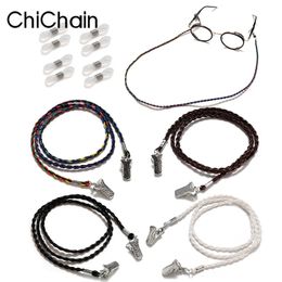 4pcsLot Imitation Pearl Neckwear Glasseschain Maskrope Multipurpose Men Ladies Braided Twist Clip Syle 240103