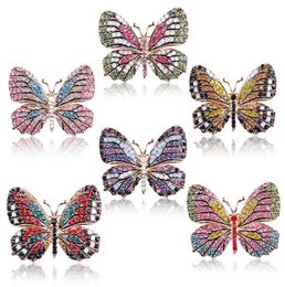 Butterfly Brooch designer Brooches Multi Colour Rhinestone Crystal Pins Vintage Fashion Women Wedding Bridal Garments Clothes Pins4296024