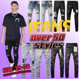 Motorcykel Ksubi Jeans Purple Jeans Byxor Mens kvinnor Slim Fit Denim Letter Print Pants Streetwear Big Size Designer