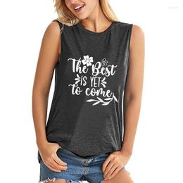 Women's Tanks The Is Yet To Come Print Vest For Women Summer Casual Sweat Camisole Fashion Sleeveless T-Shirts