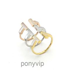 Rings for Women Jewellery Double t Shell Between the Diamond Ring Couple Foreign Trade Models Smile Set 1U9V 1U9V 00V8 QJRV