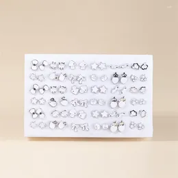 Stud Earrings 36pairs/set Black White Enamel Heart Star For Women Girls Geometric Animal Resin Set Jewellery Gifts