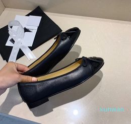 Dress Shoes Ballet Flats Ballerina Women shoes real leather Lambskin Cap Toe Ballerina luxury designer Loafer