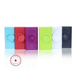 Latest Multifunctional Colorful Plastic Smoking Dry Herb Tobacco Grinder Cases Storage Box Portable Removable Aluminium Catcher Taster Bat One Hitter DHL