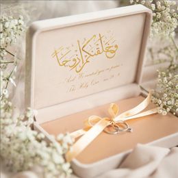 Personalise Flannel Jewellery Box Cutom Wedding Ring Necklace Earring Bracelet Gift Boxs For Bride 240122