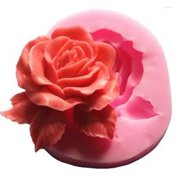 Baking Moulds Big Rose Flower Silicone 3D Mold Cookware 7.2x8.5x2.3cm Non-Stick Cake Decoration Fondant Biscuit Soap Chocolate