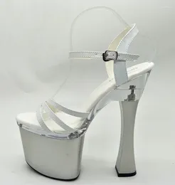 Dress Shoes LAIJIANJINXIA 18CM/7inches PU Upper Fashion Sexy Exotic High Heel Platform Party Women Sandals Pole Dance F015