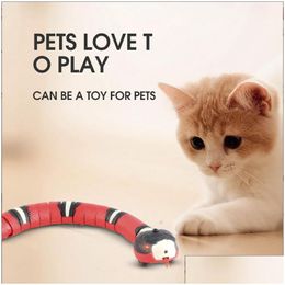 Cat Toys Matic Interactive Smart Sensing Snake Teasetoys For Cats Usb Charging Accessories Pet Game Play To 230617 Drop Delivery Hom Dhp6I