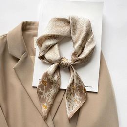 Scarves 70X70CM Small Scarf Fashion Silk Four Seasons Square Kerchief Luxury Leopard Print Bandannas Sunscreen Headcloth
