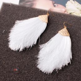 Dangle Earrings Fashion Trend Tassel For Woman Exaggerated Temperament Long Feather Bohemian Jewelry Gift