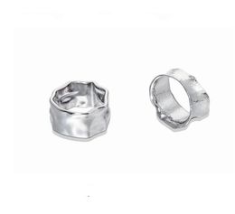 Titanium steel nonfading ring niche design dark cold wind fold texture irregular couple trend accessories9411762