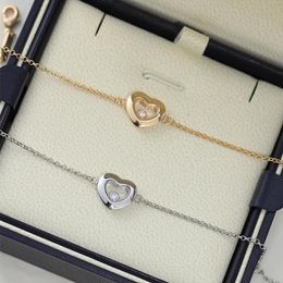 Bracelets New Hot Selling Sterling Sier Heart Shaped Bracelet for Women's Simple Fashion Brand Jewelry Anniversary Gift
