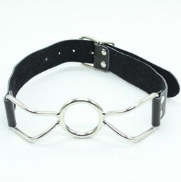 Open Metal Mouth Gag Plug Bondage Slave Restraints Genuine Leather Belt In Adult Games For Couples Fetish Oral Sex Toys For Women 6936575