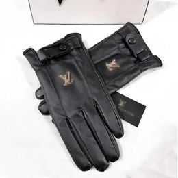 Gloves Five Fingers Gloves Designer Brand Letter Printing Thicken Keep Warm Glove Winter Outdoor Sports Pure Cotton Faux Leather wholesal