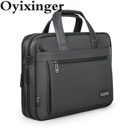 High Quality Men Business Briefcase Waterproof Nylon Handbag For Man Large Capacity Shoulder Bags 15 Inch Laptop 240104