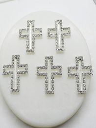 Cross shape rhinestone Buckles invitation card Wedding Ribbon Slider DIY Hair Accessories2838854