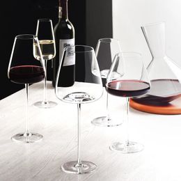 Artwork 500-600Ml Collection Level Handmade Red Wine Glass Ultra-Thin Crystal Burgundy Bordeaux Goblet Art Big Belly Tasting Cup 240104