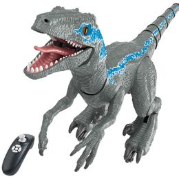 2.4G RC Dinosaur Intelligent Raptor Remote Control Jurassic Dinosaur Toy Electric Walking Animals Toys For Children 240103