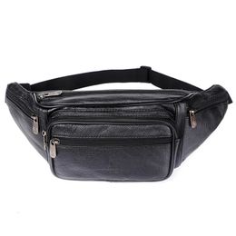 Genuine Leather Waist Bag men Pack Funny Belt Men Chain For Phone Pouch Bolso ZZNICK 240103