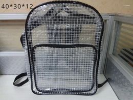 Storage Bags 40 30 12 Load-bearing 10KG Dust-free And Antistatic Grid Transparent PVC Backpack