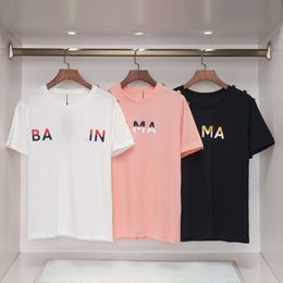 Fashion T Shirt Designer T Shirts Mens Womens Summer Gradient Color Collision Letter Printing Graphic Tee Casual Loose Unisex Short Sleeve Top High Street