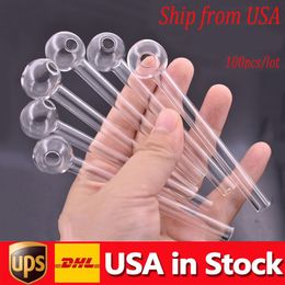 Stock In Usa Glass Oil Burner Pipe 5-star Reviews Quality Smoking Pipes Transparent Great Tube Glass Pipe for Smoker Gift 100pcs/lot