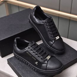 Mens Solid Colour Low-Top Fashion metal Designer Shoe Runner Trainers Genuine Leather Lace-up genuine leather nhy0001
