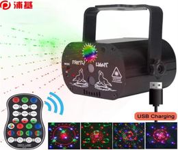 Mini RGB Disco Light USB Rechargeable Red Be Green Lamp DJ LED Laser Stage Projector Wedding Birthday Party Lamp Lights253W272g7355044