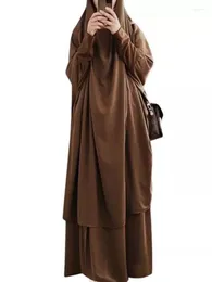 Ethnic Clothing 13 Colors Eid Hooded Muslim Women Hijab Dress Prayer Garment Islamic Abaya Long Khimar Ramadan Gown Abayas Skirt Sets