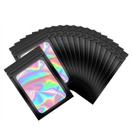 Mylar Bags Resealable Odor Holographic Packaging Pouch Bag With Clear Window 6x10cm Eledj