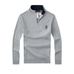 Maglione da uomo di marca Senior Designer POLO Maglione di lana elastico ricamato Maglione lavorato a maglia autunno/inverno Mezza cerniera Maglione caldo a collo alto