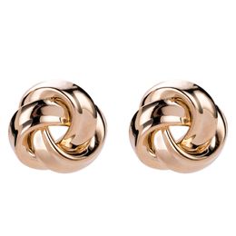 Exaggerated Metal Designer Stud Earrings for Women Gold Color Spiral Drop Earrings Heavy Ear Jewelry