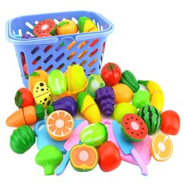 Fruit Vegetable Toy Cutting Kitchen Fruit Vegetable Toy Sets Pretend Play Kitchen Cut Fruit Toy Plastic Food Toys Cut Up Fruit 240104