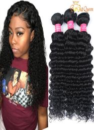 9A Brazilian Virgin Hair Deep Wave Bundles 4pcs lot 100 Deep Curly Virgin Human Hair Bundles6058595