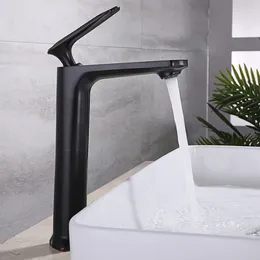 Bathroom Sink Faucets Wash Basin Faucet And Cold Mixer Water Brass Black Tap Single Handle Modern Taps