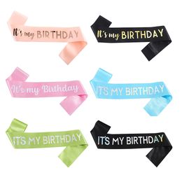 Birthday Shoulder Strap Party Decoration It's My Birthday Candy Colored Etiquette Strap Belt