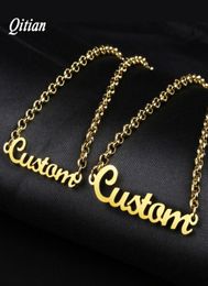 Link Chain Personalised Name Bracelet Gold Colour Customised Nameplate Bracelets For Couple Stainless Steel Jewellery Max 8 Letters9824499